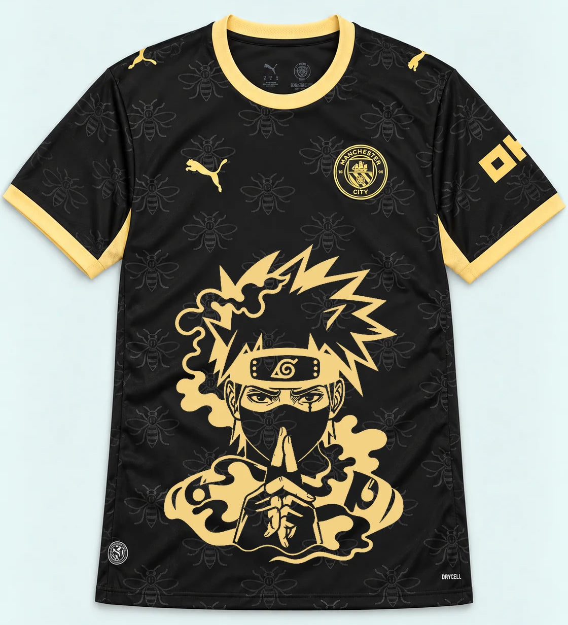 Manchester City Black Kakashi Silent Jutsu Jersey — Front
