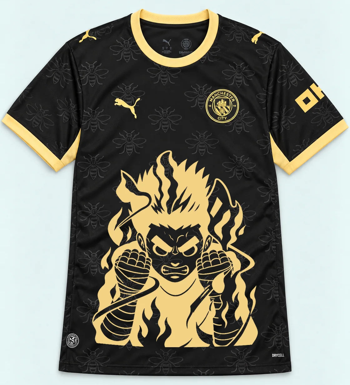 Manchester City Black Rock Lee Inner Flame Jersey — Front