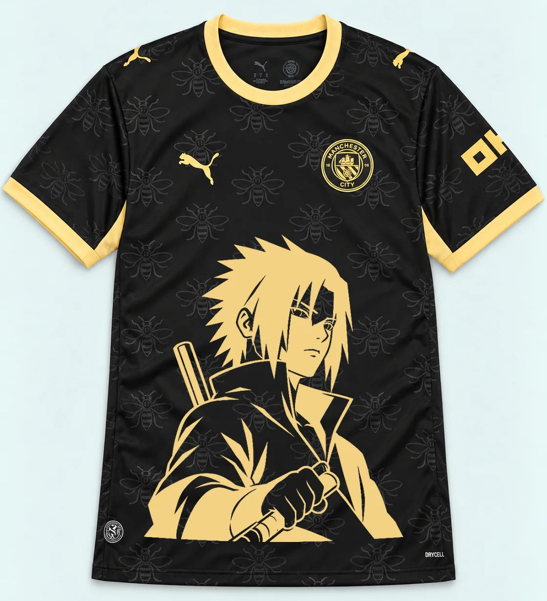 Manchester City Black Sasuke Last Uchiha Jersey — Front
