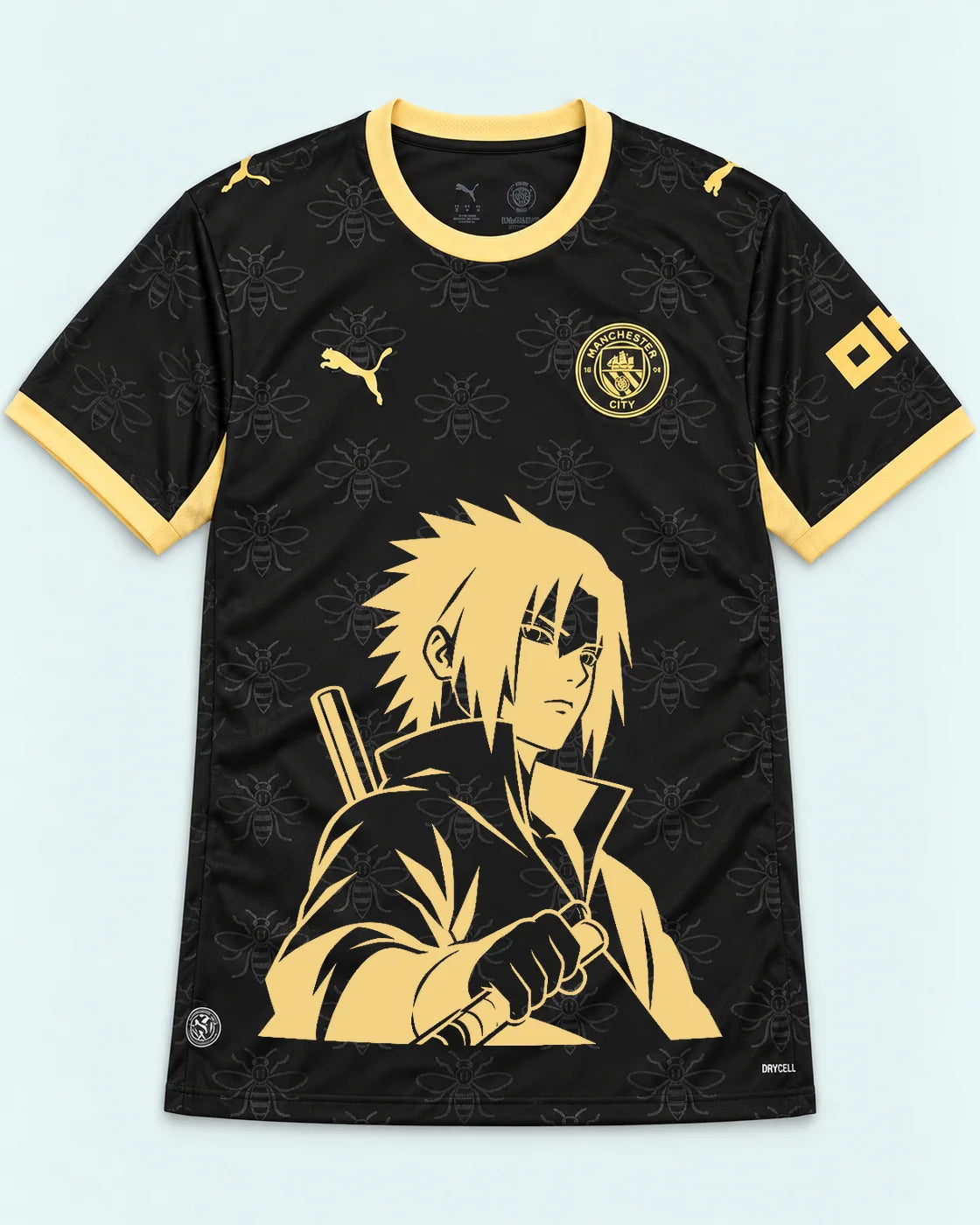 Manchester City Black Sasuke Last Uchiha Jersey — Front