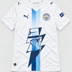Manchester City White Kakashi Lightning Eye Jersey — Front