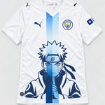 Manchester City White Naruto Sage Resolve Jersey — Front