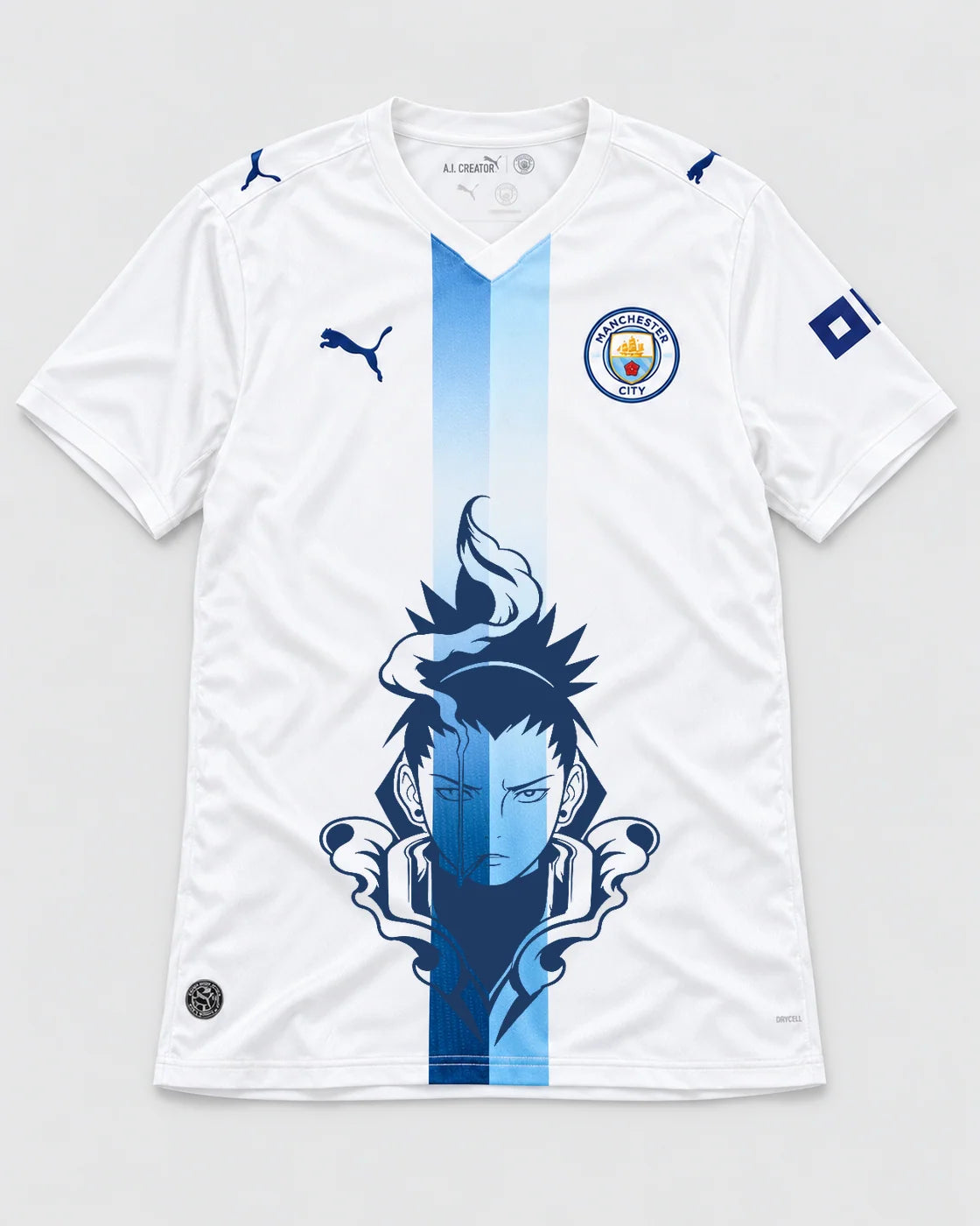 Manchester City White Shikamaru Shadow Mind Jersey — Front