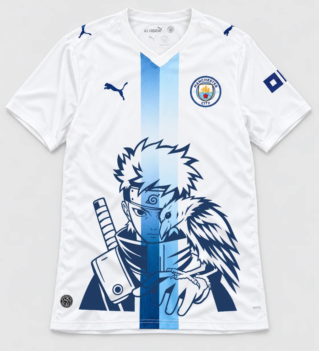 Manchester City White Shisui Raven Oath Jersey — Front