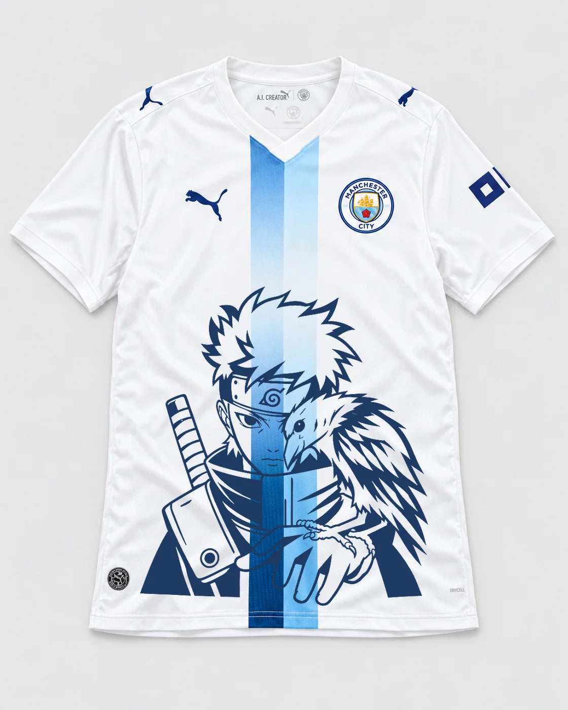 Manchester City White Shisui Raven Oath Jersey — Front