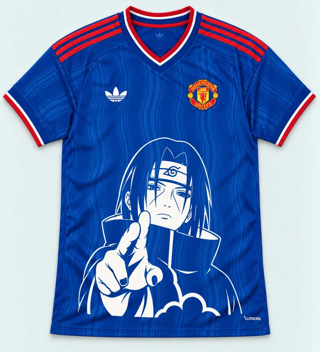 Manchester United Blue Itachi Silent Promise Jersey — Front