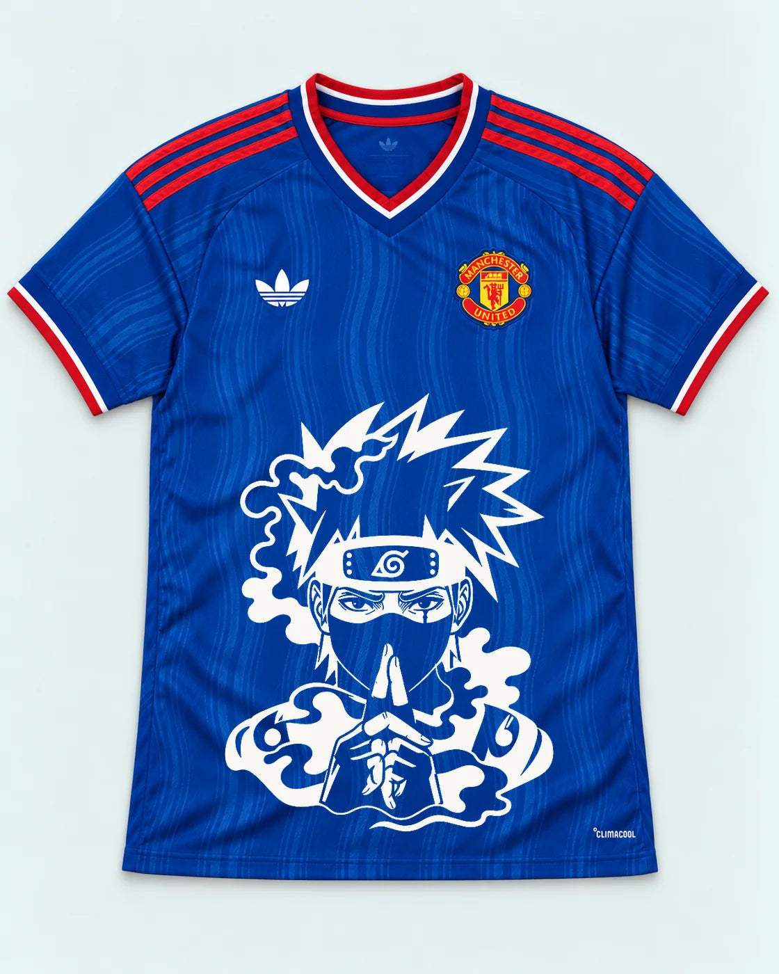 Manchester United Blue Kakashi Silent Jutsu Jersey — Front