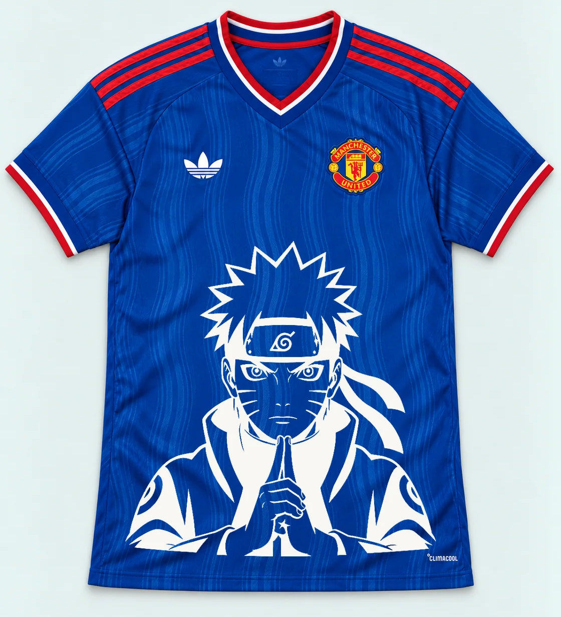 Manchester United Blue Naruto Sage Resolve Jersey — Front
