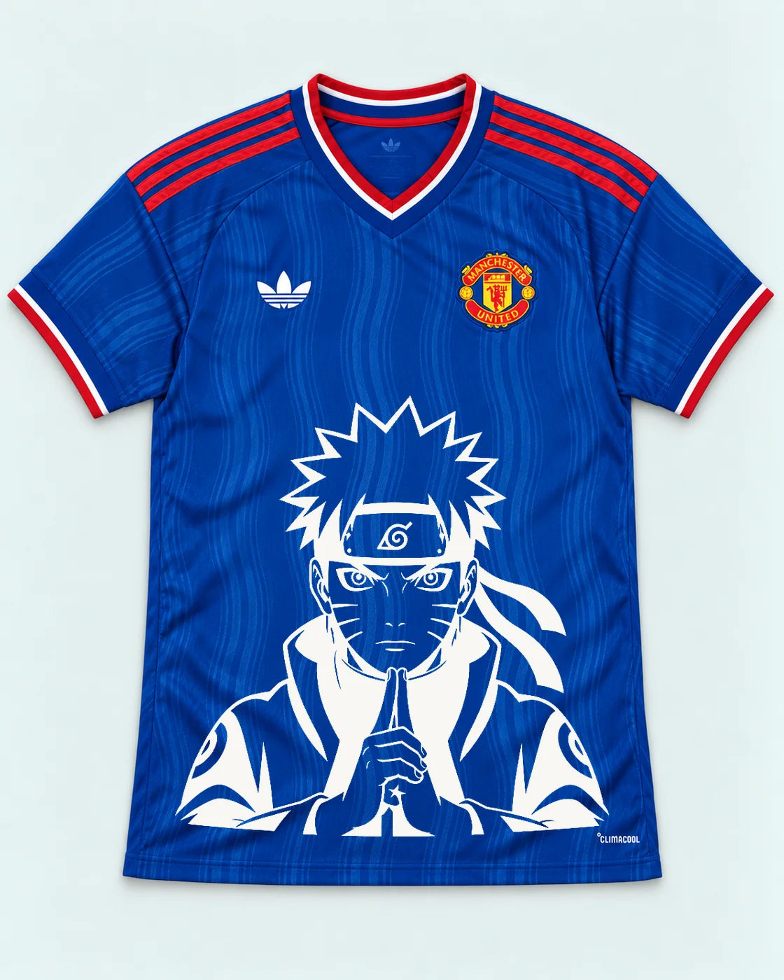 Manchester United Blue Naruto Sage Resolve Jersey — Front