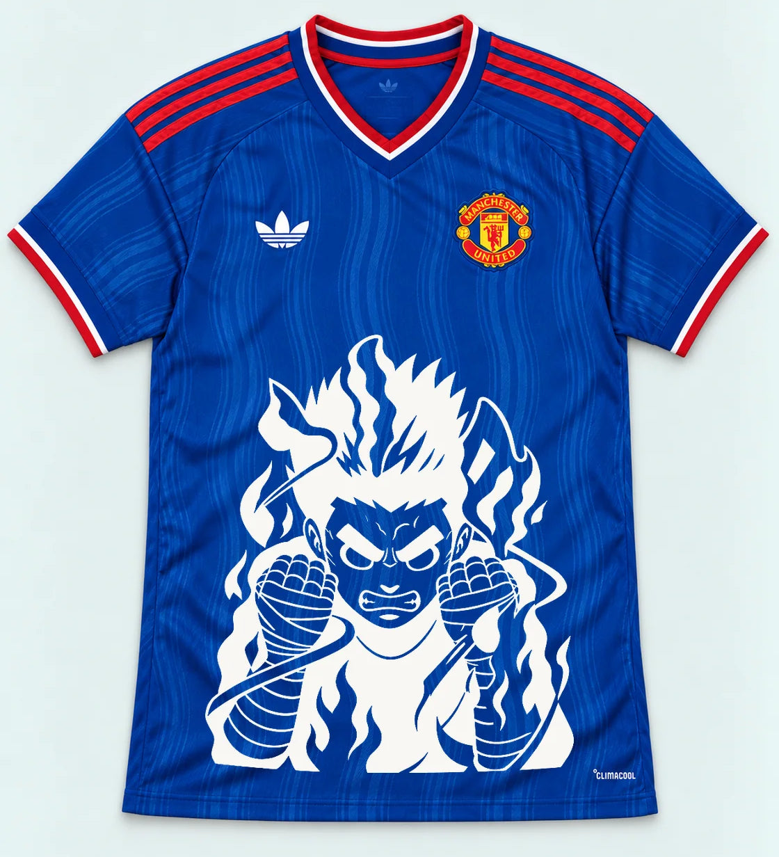 Manchester United Blue Rock Lee Inner Flame Jersey — Front