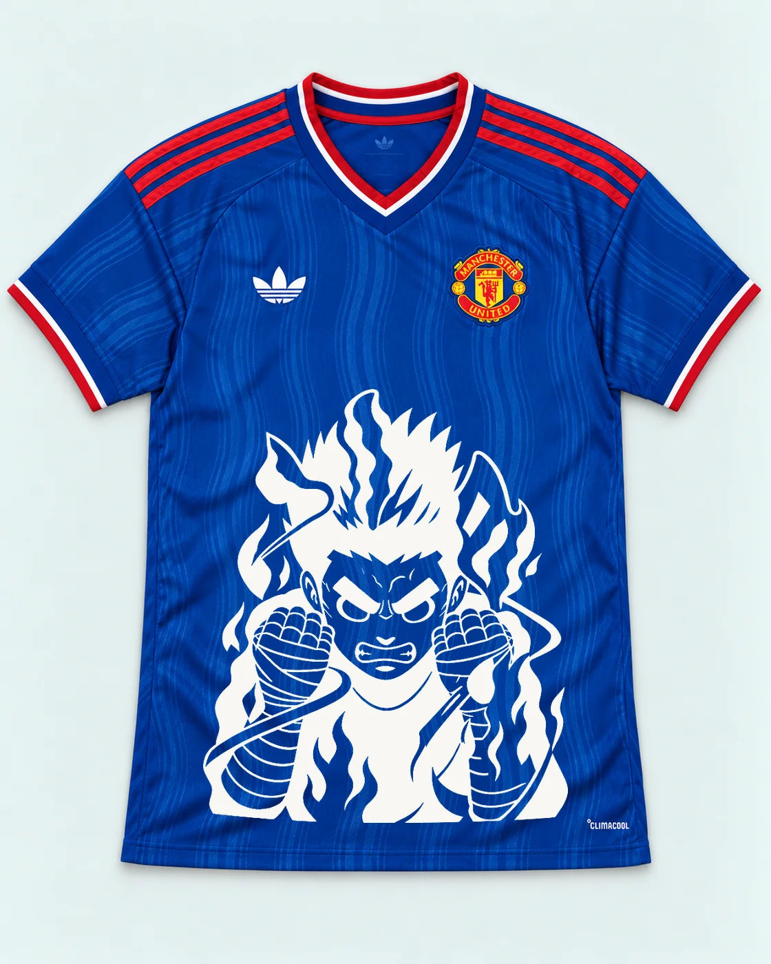 Manchester United Blue Rock Lee Inner Flame Jersey — Front
