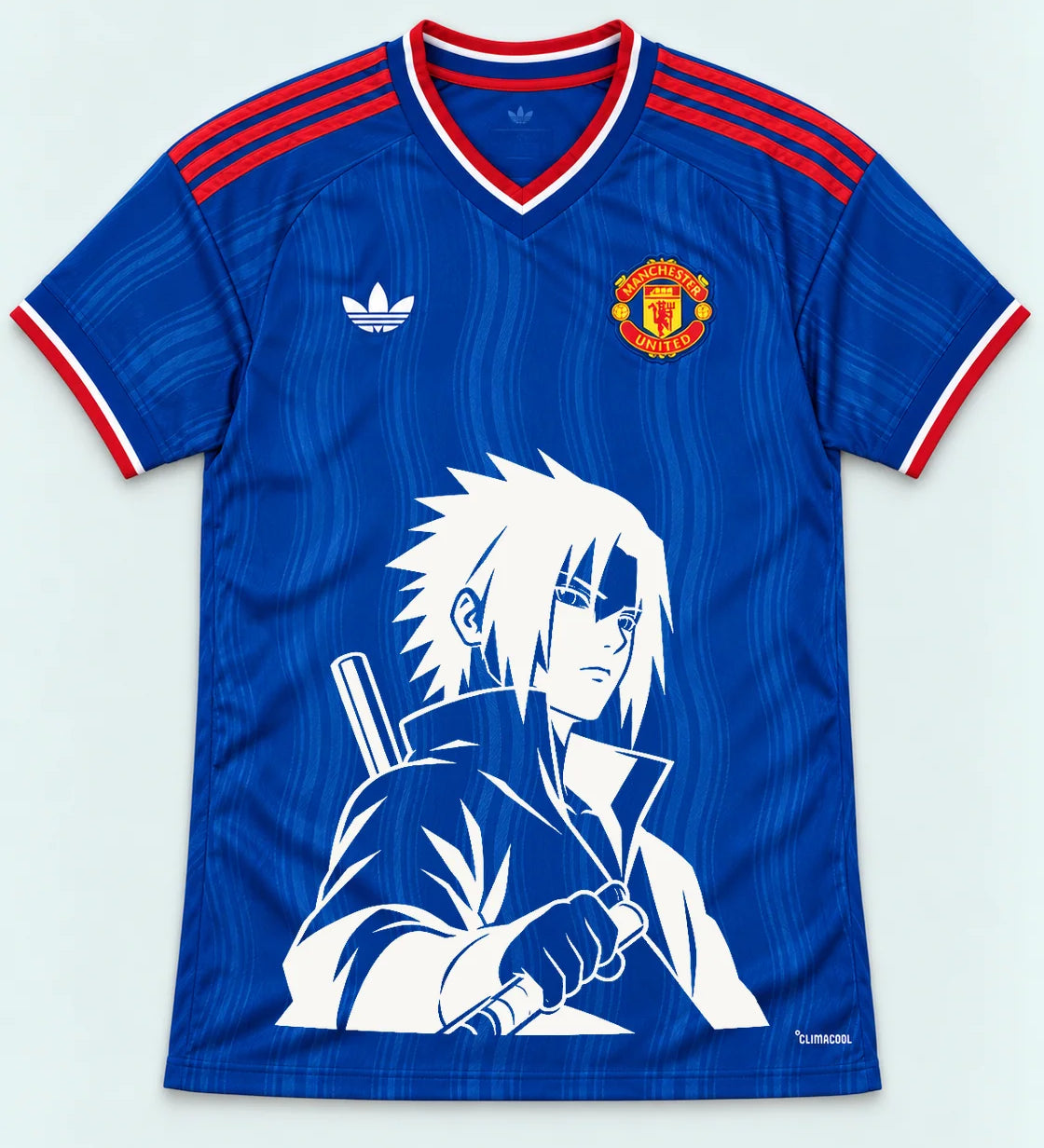 Manchester United Blue Sasuke Last Uchiha Jersey — Front