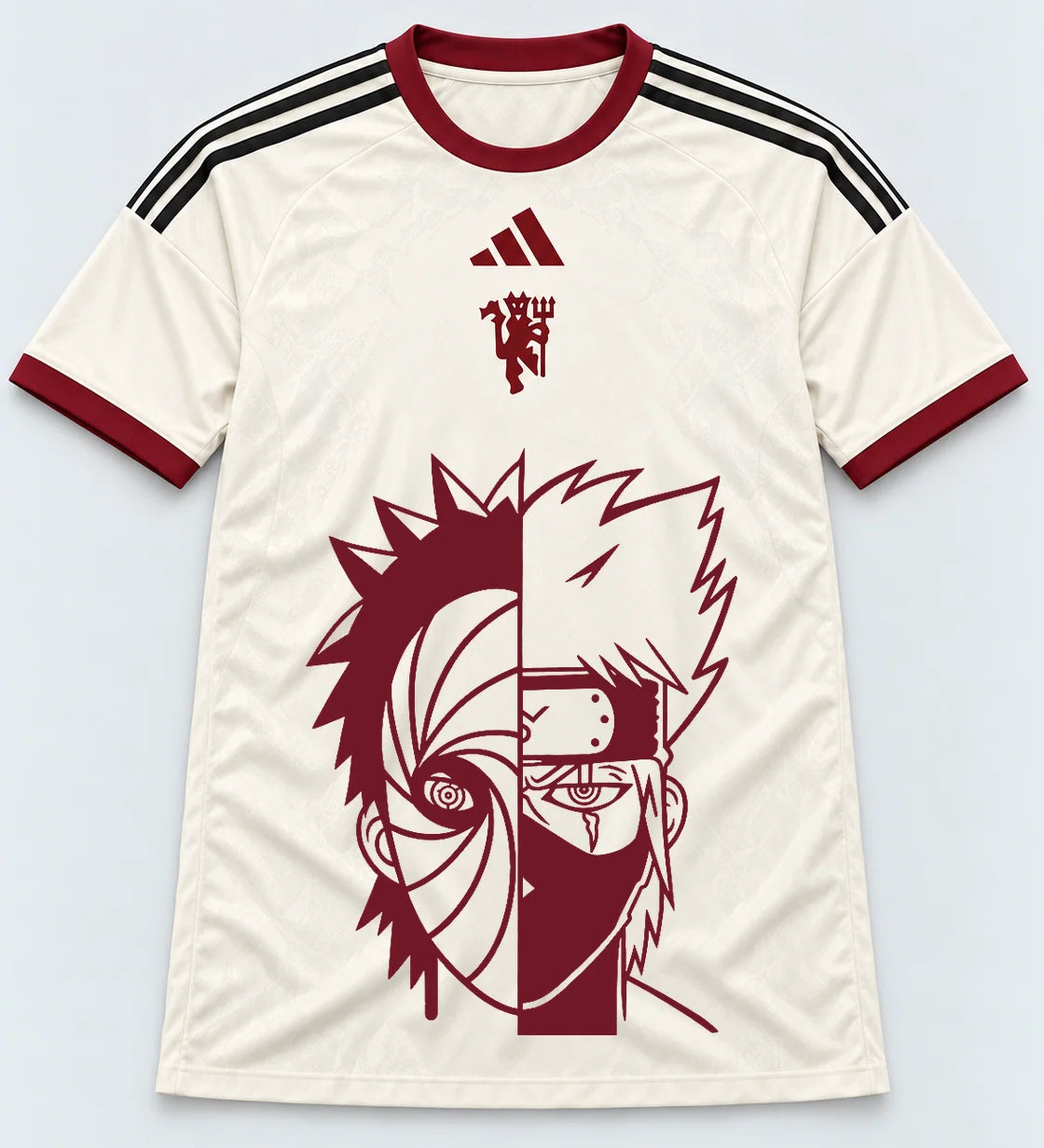 Manchester United Cream Obito Kakashi Shared Destiny Jersey — Front