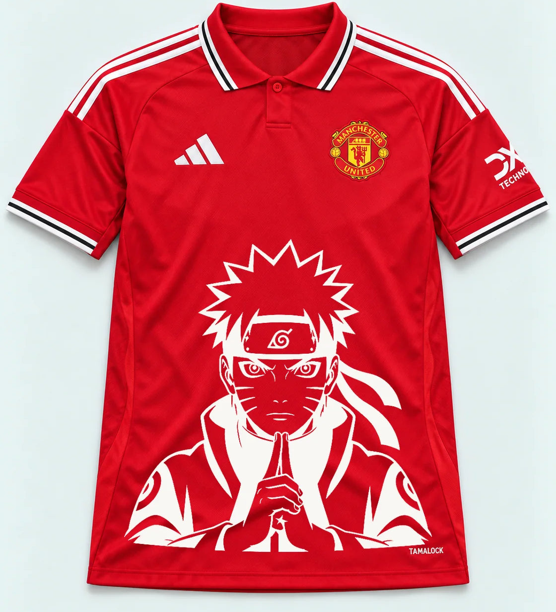 Manchester United Red Naruto Sage Resolve Jersey — Front