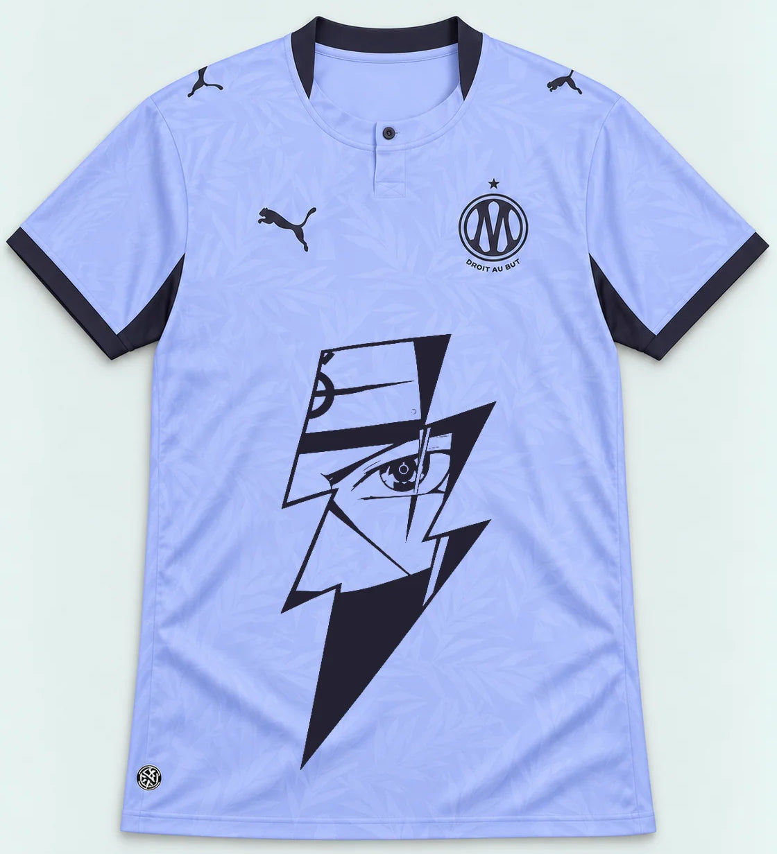 Olympique Marseille Lavender Kakashi Lightning Eye Jersey — Front