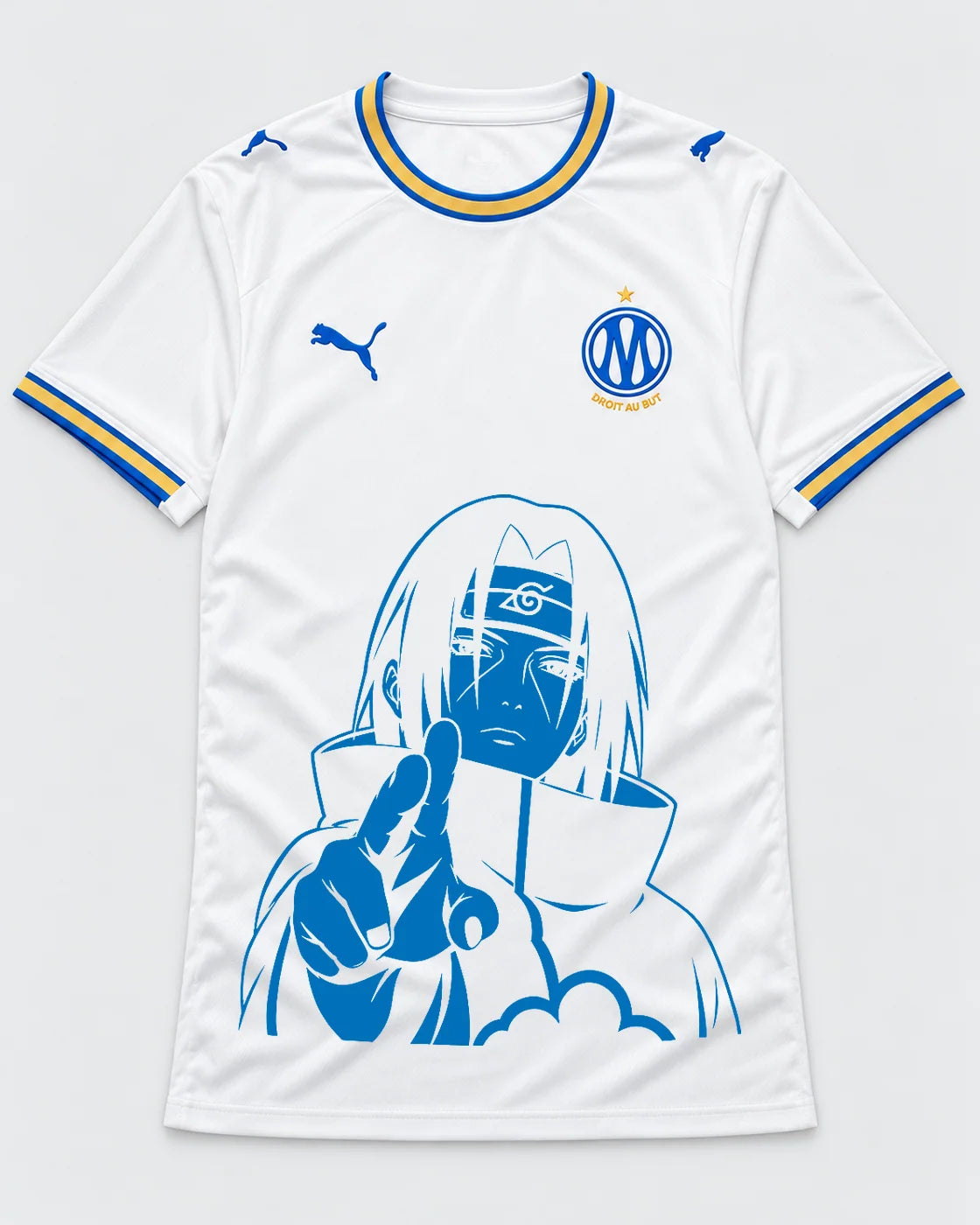 Olympique Marseille White Itachi Silent Promise Jersey — Front
