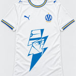Olympique Marseille White Kakashi Lightning Eye Jersey — Front