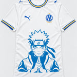 Olympique Marseille White Naruto Sage Resolve Jersey — Front