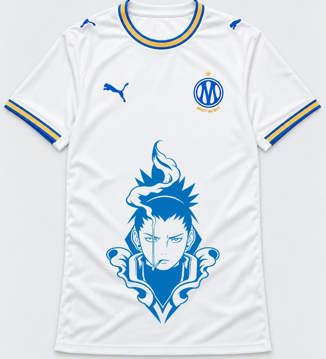 Olympique Marseille White Shikamaru Shadow Mind Jersey — Front
