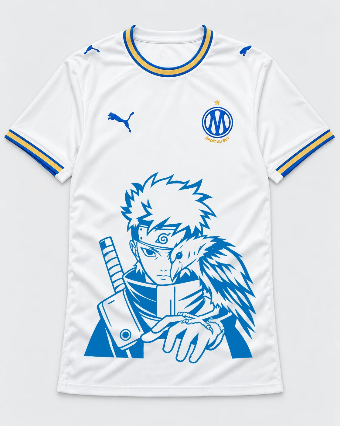 Olympique Marseille White Shisui Raven Oath Jersey — Front
