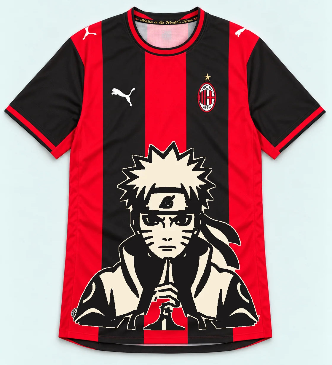 AC Milan Red Naruto Sage Resolve Jersey — Front