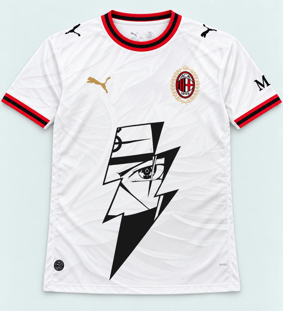 AC Milan White Kakashi Lightning Eye Jersey — Front