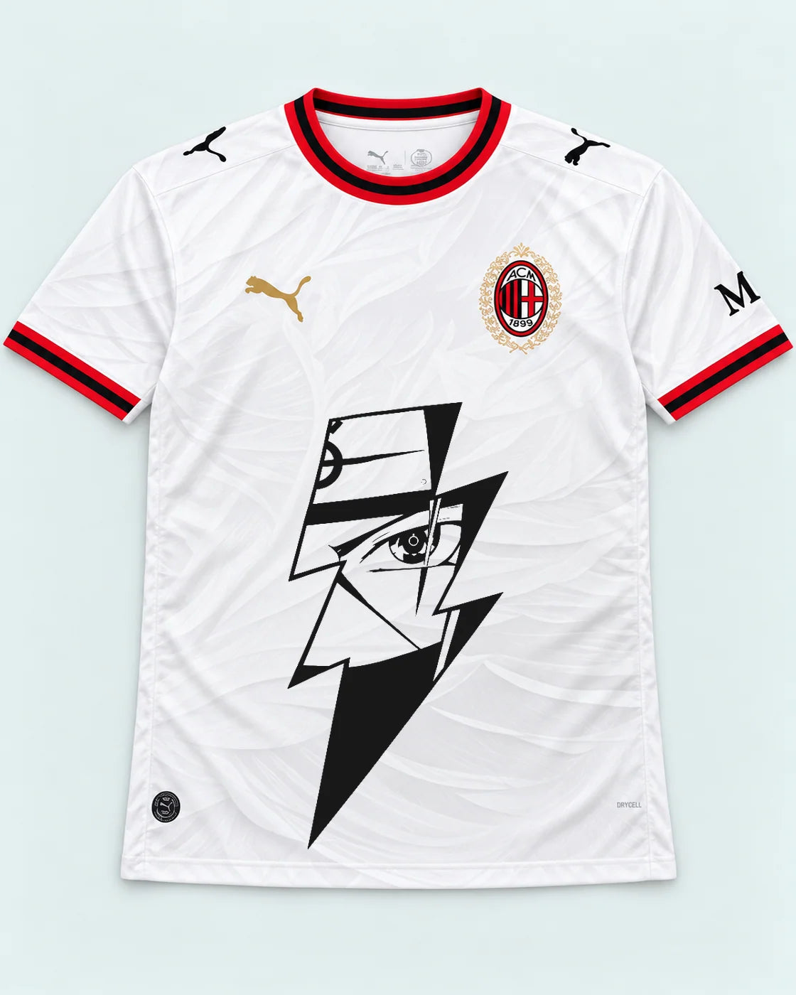 AC Milan White Kakashi Lightning Eye Jersey — Front