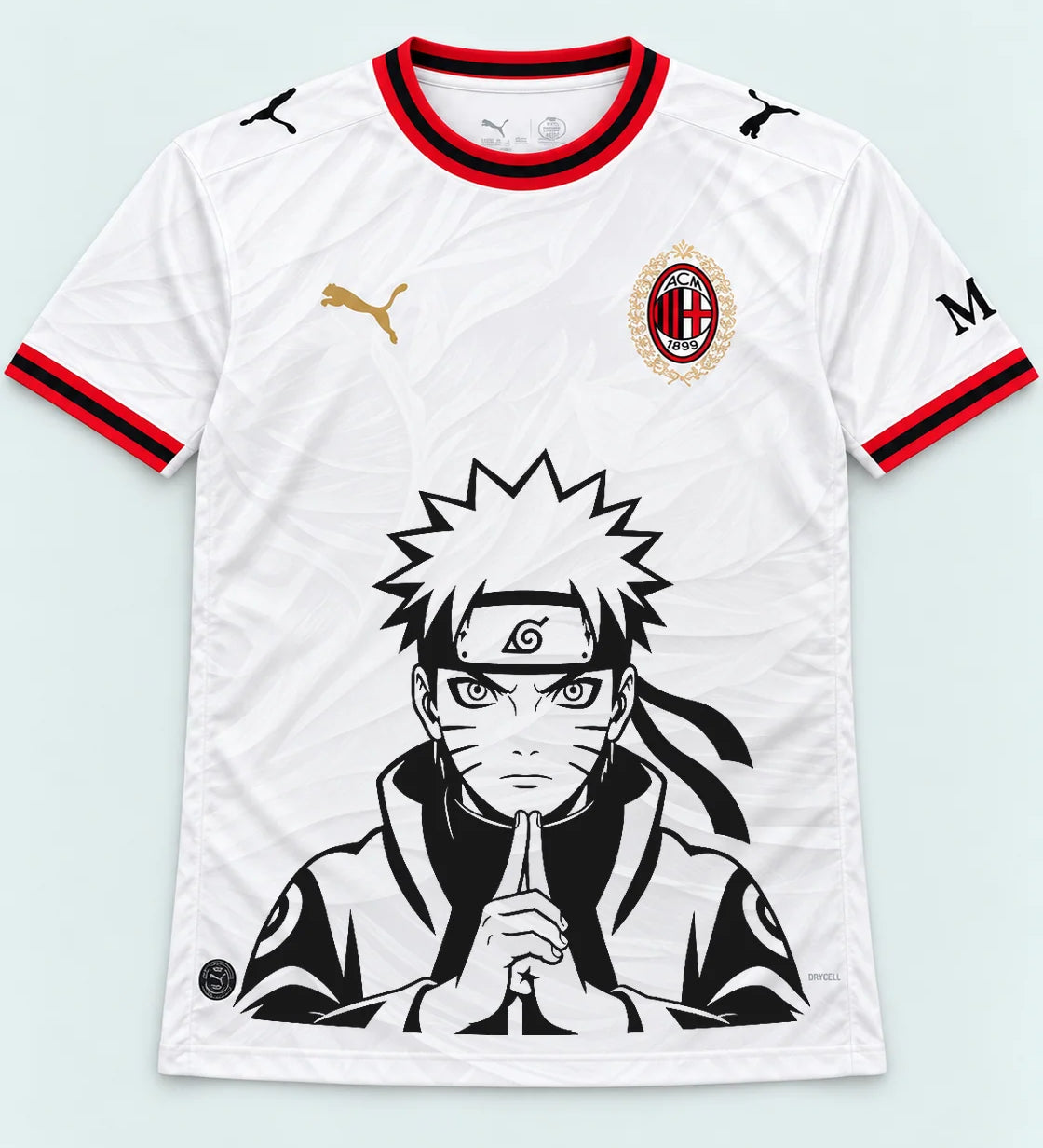 AC Milan White Naruto Sage Resolve Jersey — Front