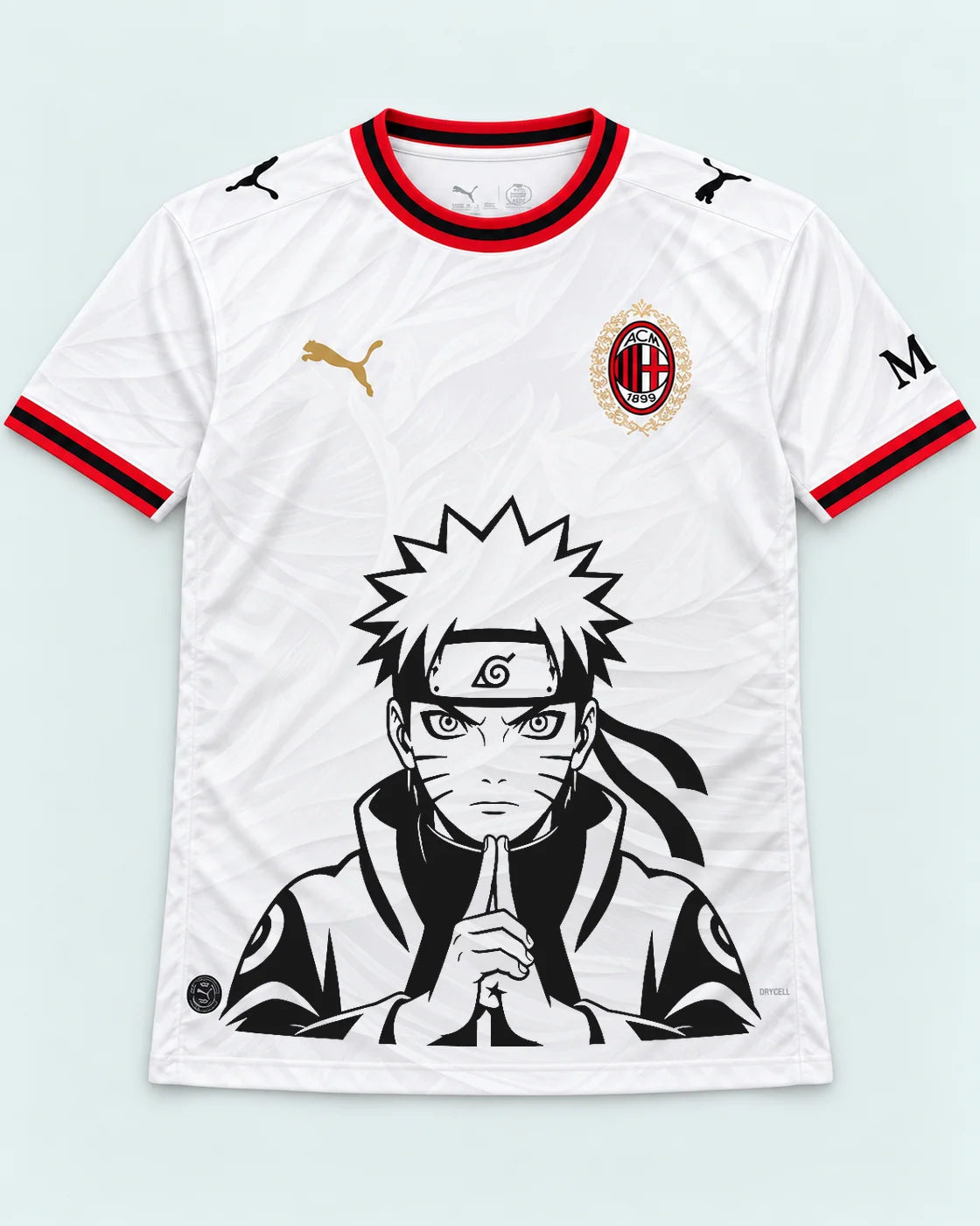 AC Milan White Naruto Sage Resolve Jersey — Front