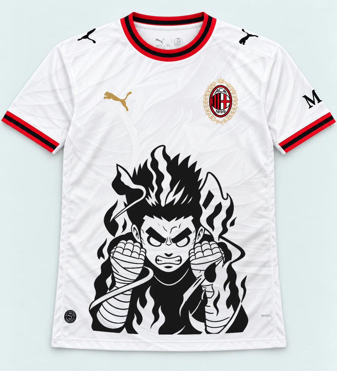 AC Milan White Rock Lee Inner Flame Jersey — Front